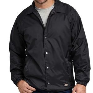 Snap Front Nylon Jacket, Black